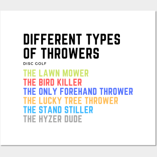 Disc golf - types of throwers Posters and Art